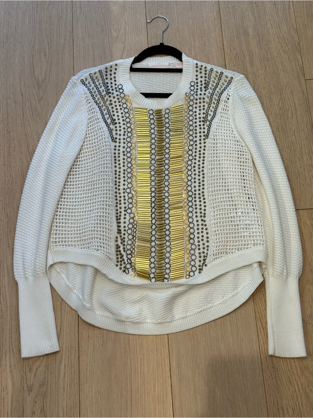 Sass & Bide Army of Alpinists Embellished Cotton Knit Sweater S Insane Piece
